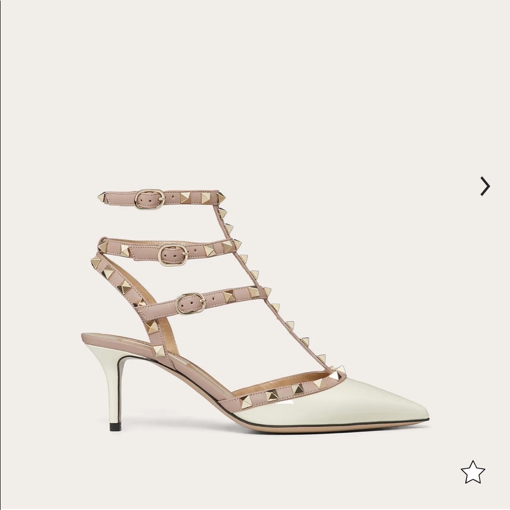 Valentino Rockstud Caged Pump 65mm White *USED*